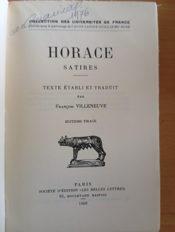 Satires, Horace, Francoise Villeneuve, Les Belles Lettres, 1969 | Immagine Gallery 5