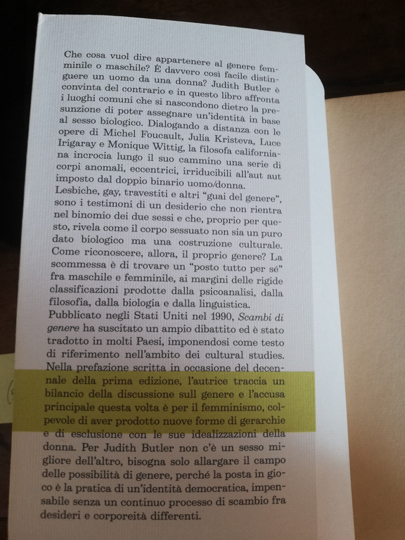 Scambi di genere. Identità, sesso e desiderio, Judith Butler 2004, …