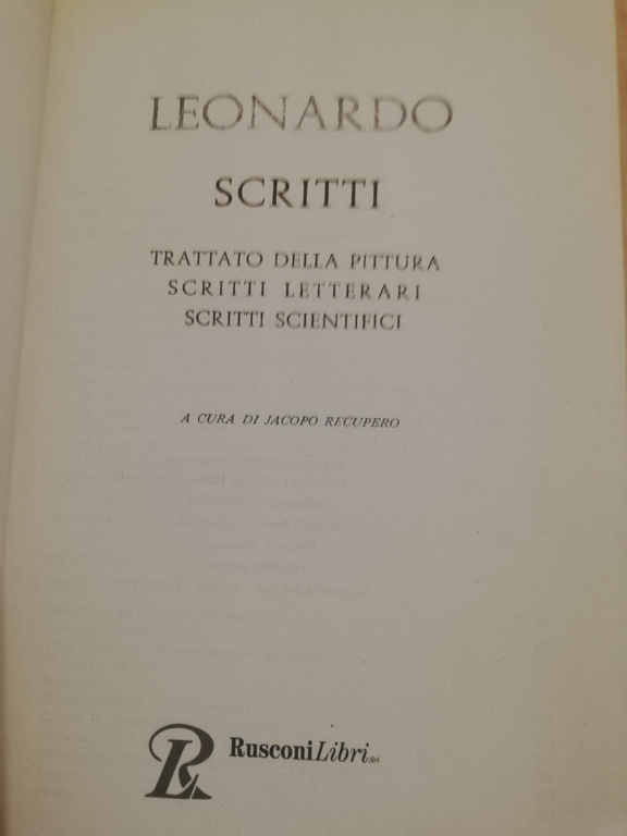 Scritti, Leonardo da Vinci, 2002, Rusconi