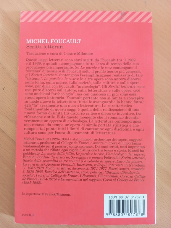 Scritti letterari, Michel Foucault, Feltrinelli, 2004