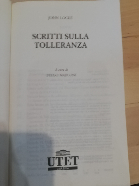 Scritti sulla tolleranza, John Locke, UTET, 2005