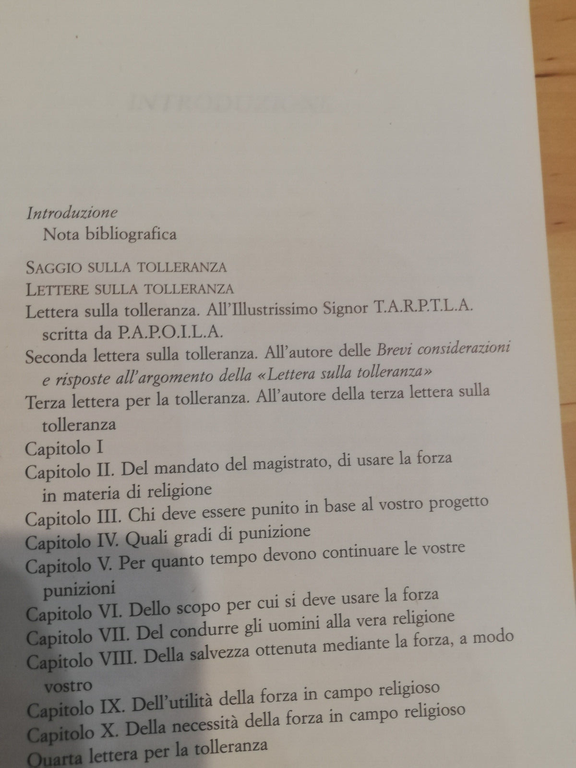 Scritti sulla tolleranza, John Locke, UTET, 2005