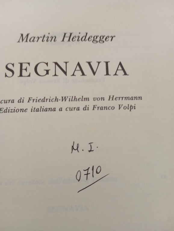 Segnavia, Martin Heidegger, Adelphi, 1994 | Immagine Gallery 8