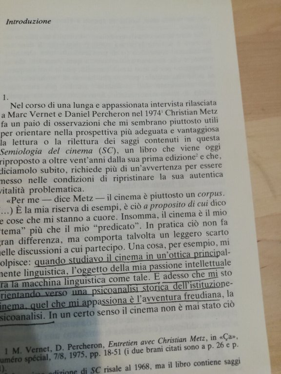 Semiologia del cinema, Christian Metz, Garzanti, 1989