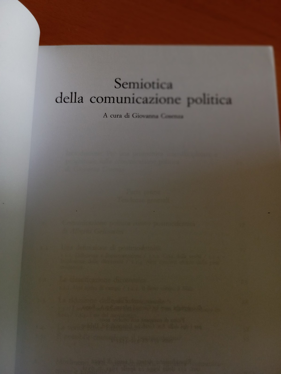 Semiotica della comunicazione politica, Giovanna Cosenza, Carocci, 2007