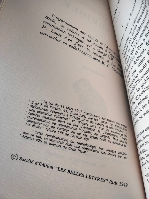 Senofonte, Economique, Pierre Chantraine, Les belles lettres, 1949 | Immagine Gallery 9