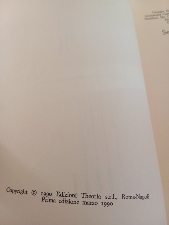 Sentimenti dell'aldiqua, Agamben Bascetta Starnone Virno Rossanda Ilardi, 1990
