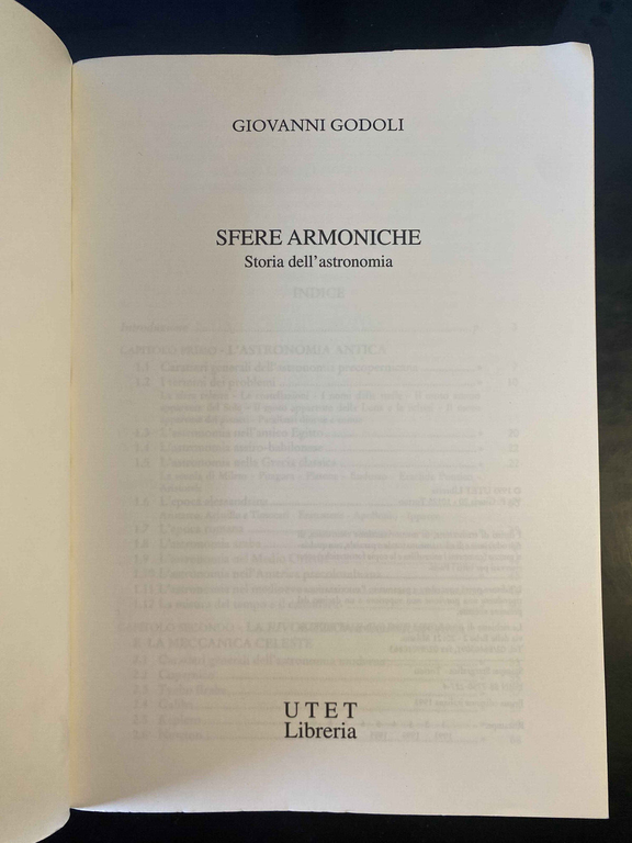 Sfere armoniche. Storia dell'astronomia, Giovanni Godoli, UTET,