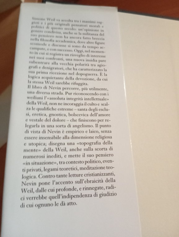 Simone Weil. Ritratto di un'ebrea che si volle esiliare, Thomas …