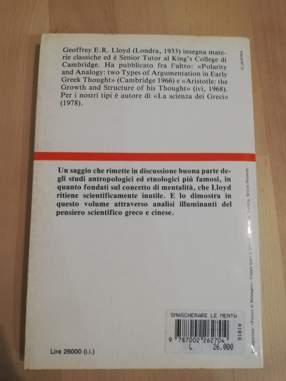 Smascherare le mentalità, Geoffrey E. L. Lloyd, Laterza, 1991