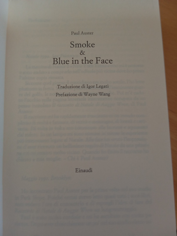 Smoke & blue in the face, Paul Auster, Einaudi, 1995, …