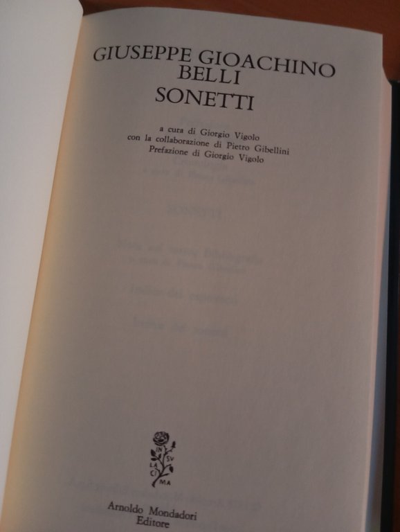 Sonetti, Giuseppe Gioachino Belli, Mondadori Meridiani collezione (edicola) 2006