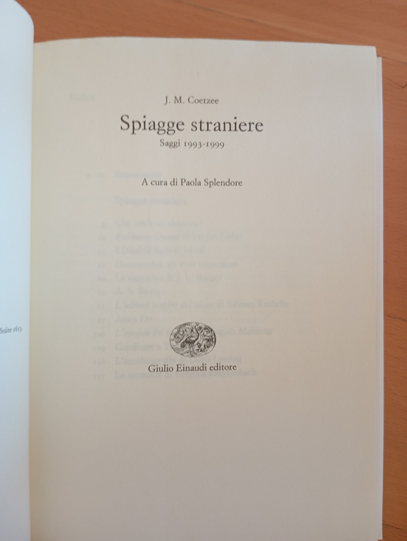 Spiagge straniere. Saggi 1993-1999, J. M. Coetzee, Einaudi, 2006 | Immagine Gallery 5