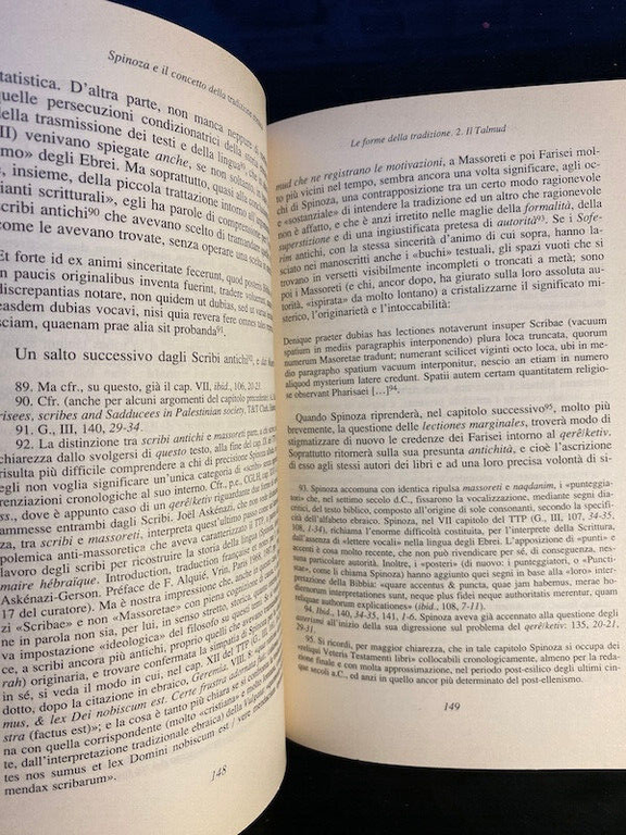 Spinoza e il concetto della tradizione ebraica, Mino Chamla, 1996, …