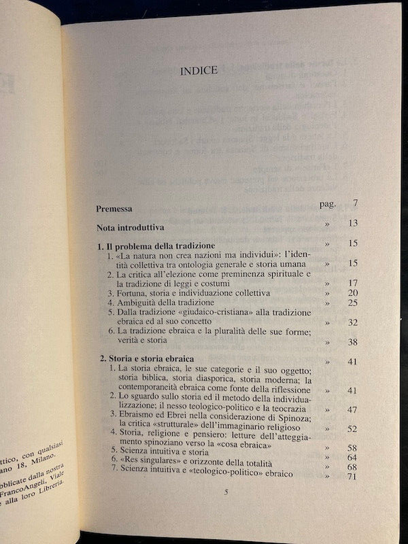 Spinoza e il concetto della tradizione ebraica, Mino Chamla, 1996, …