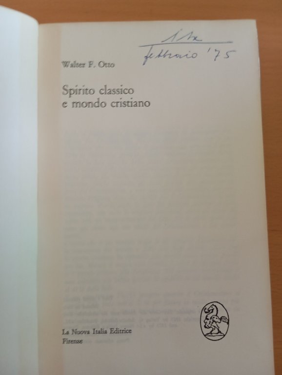 Spirito classico e mondo cristiano, Walter F. otto, La Nuova … | Immagine Gallery 10