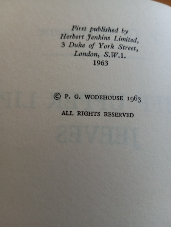 Stiff upper lip, Jeeves, P. G. wodehouse, London, 1963, prima …