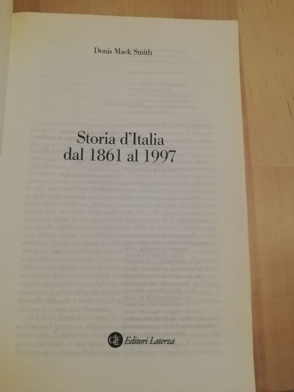 Storia d'Italia. Dal 1861 al 1997, Mack Smith, 2005, Laterza, …