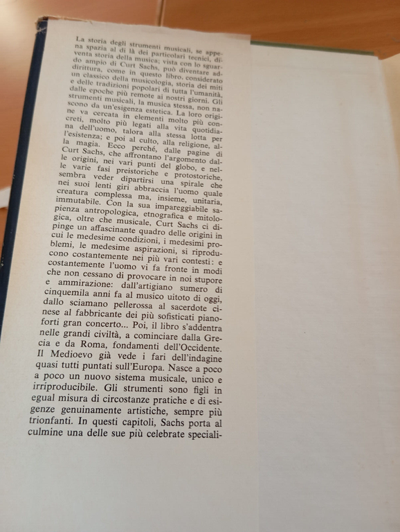 Storia degli strumenti musicali, Curt Sachs, Mondadori, prima edizione, 1980