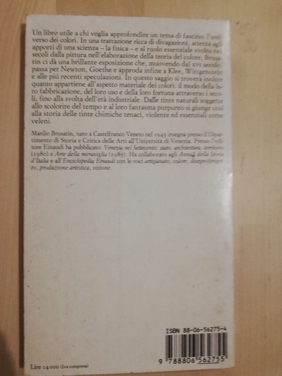 Storia dei colori, Manlio Brusatin, 1983, Piccola Biblioteca Einaudi