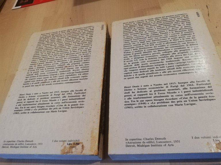 Storia del pensiero economico, due volumi, Henri Denis, 1977 Mondadori