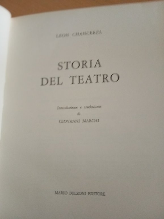 Storia del teatro, Leon Chancerel, Bulzoni 1967