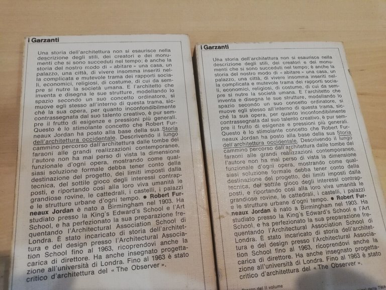 Storia della architettura occidentale, due volumi, Furneaux Jordan Garzanti 1973