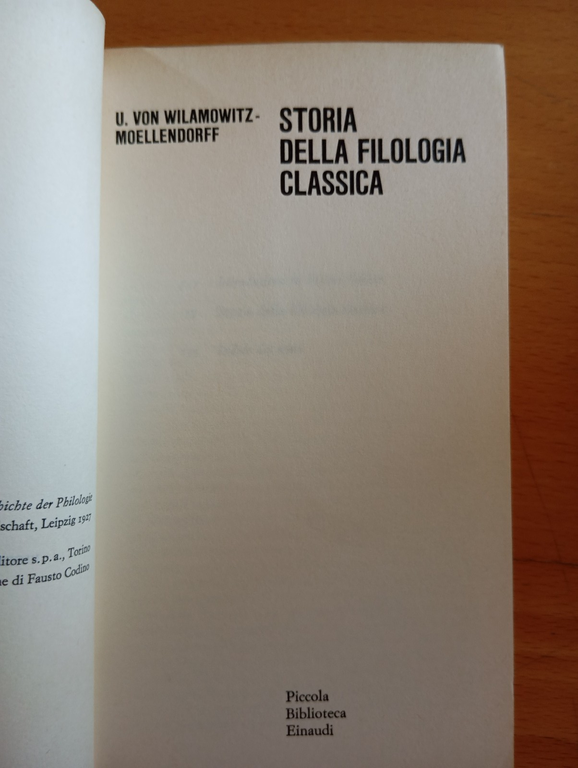 Storia della filologia classica, U. von Wilamowitz-Moellendorff Einaudi PBE 1967 | Immagine Gallery 5