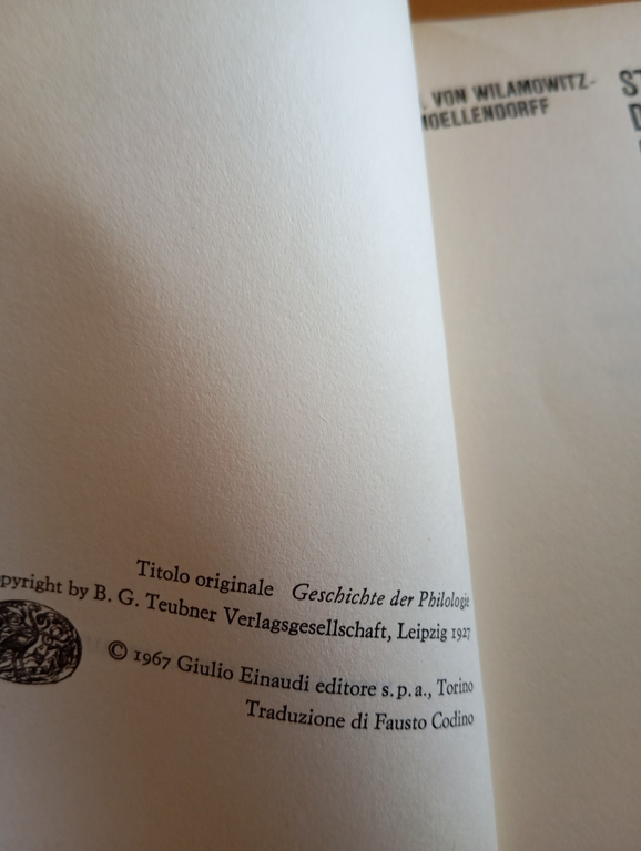 Storia della filologia classica, U. von Wilamowitz-Moellendorff Einaudi PBE 1967 | Immagine Gallery 6