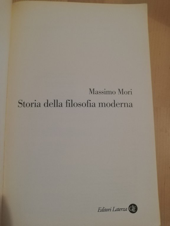 Storia della filosofia moderna, Massimo Mori, 2005, Laterza