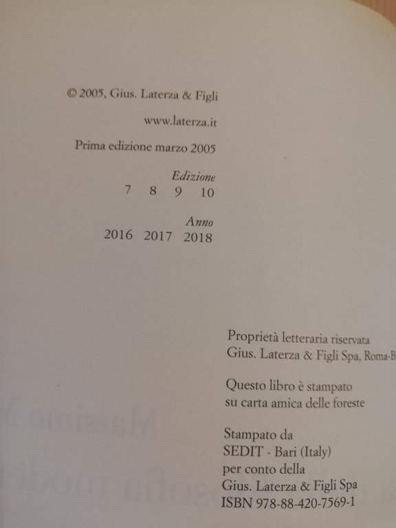 Storia della filosofia moderna, Massimo Mori, 2005, Laterza