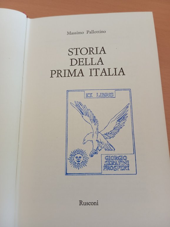 Storia della prima Italia, Massimo Pallottino, Rusconi, 1984