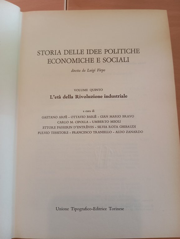 Storia delle idee politiche economiche e sociali, Luigi Firpo, Vol. …
