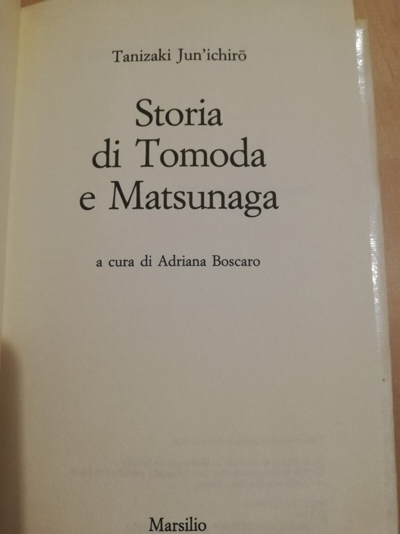 Storia di Tomoda e Matsunaga, Tanizaki Jun'ikiro, Marsilio