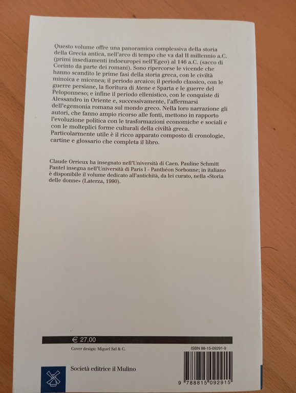 Storia greca, C. Orrieux - P. Schmitt Pantel, Il Mulino, …