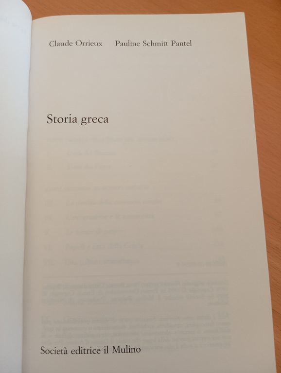 Storia greca, C. Orrieux - P. Schmitt Pantel, Il Mulino, …