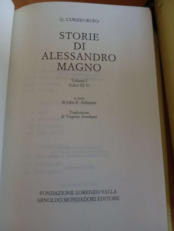 Storie di Alessandro Magno Curzio Ruvo voll 1 e 2 …