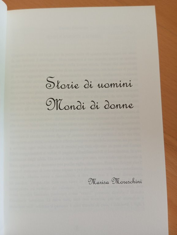 Storie di uomini, mondi di donne. Marisa Moreschini
