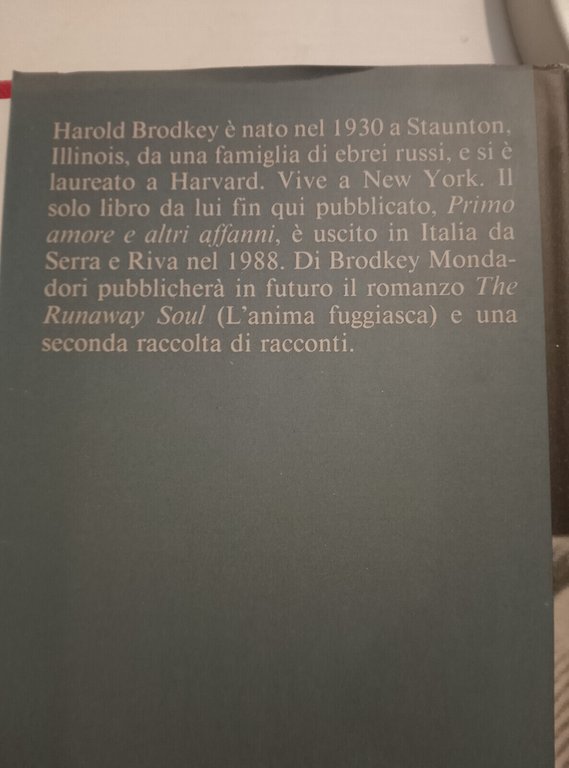 Storie in modo quasi classico, Harold Brodkey, Mondadori, 1991, prima …