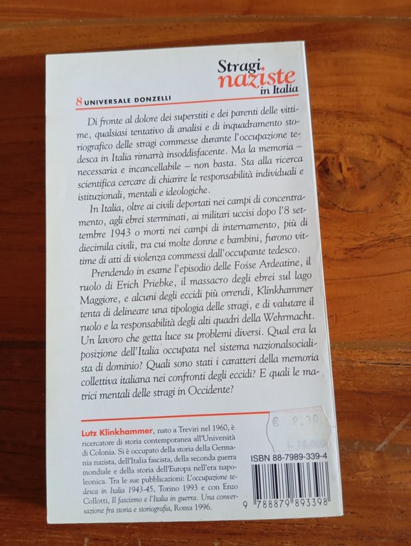 Stragi naziste in Italia, Lutz Klinkhammer, Donzelli, 1997