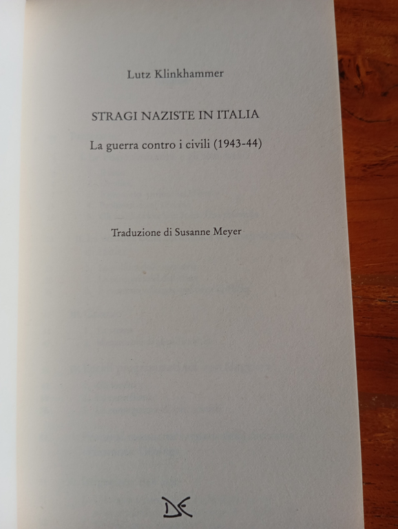 Stragi naziste in Italia, Lutz Klinkhammer, Donzelli, 1997