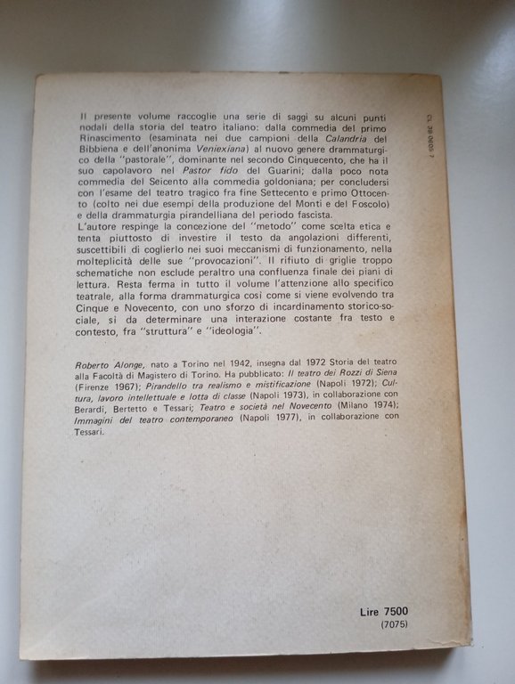 Struttura e ideologia nel teatro italiano fra '500 e '800, …