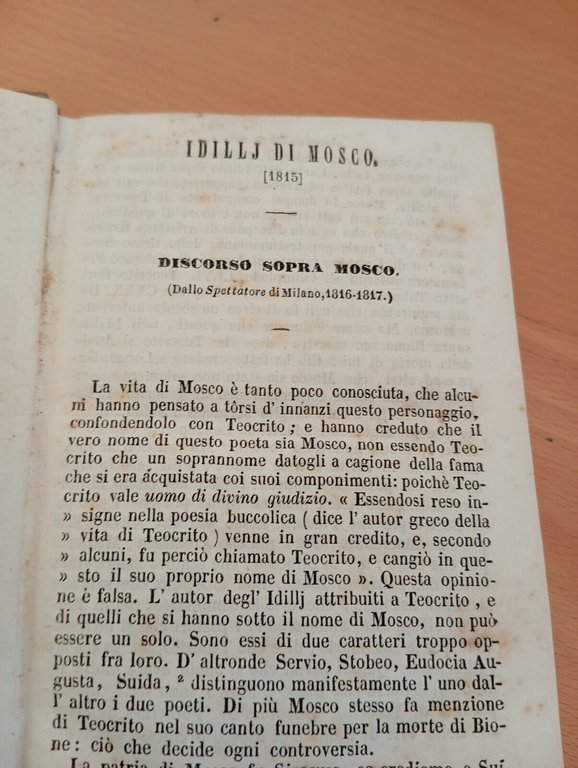 Studi filologici volume terzo, Giacomo Leopardi, Ordinate da Pellegrini, 1855