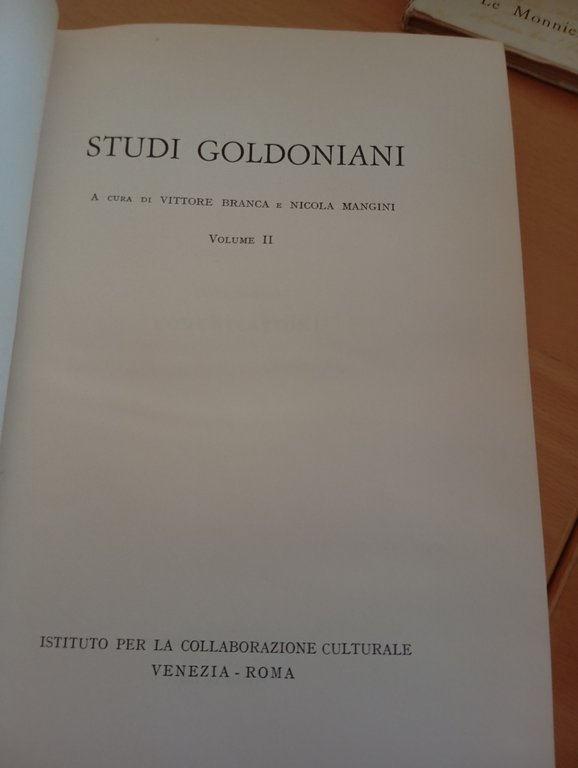 Studi goldoniani, due volumi, V. Branca - N. Mangini, Venezia, …