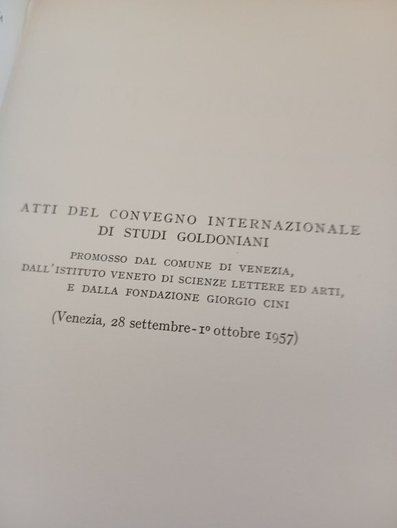 Studi goldoniani, due volumi, V. Branca - N. Mangini, Venezia, …