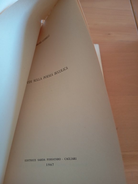 Studi sulla poesia bucolica, Bruno Luiselli, Fossataro, 1967 | Immagine Gallery 6