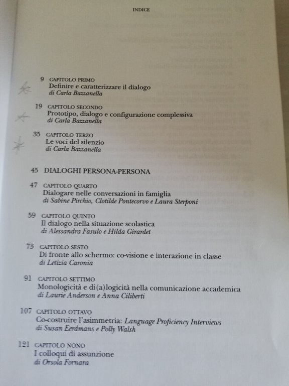 Sul dialogo. Contesti e forme di interazione verbale, C. Bazzanella, …