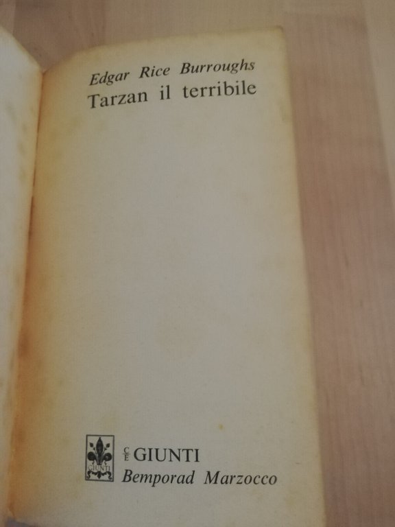 Tarzan il terribile, Edgar Rice Burroughs, 1972, Giunti Marzocco