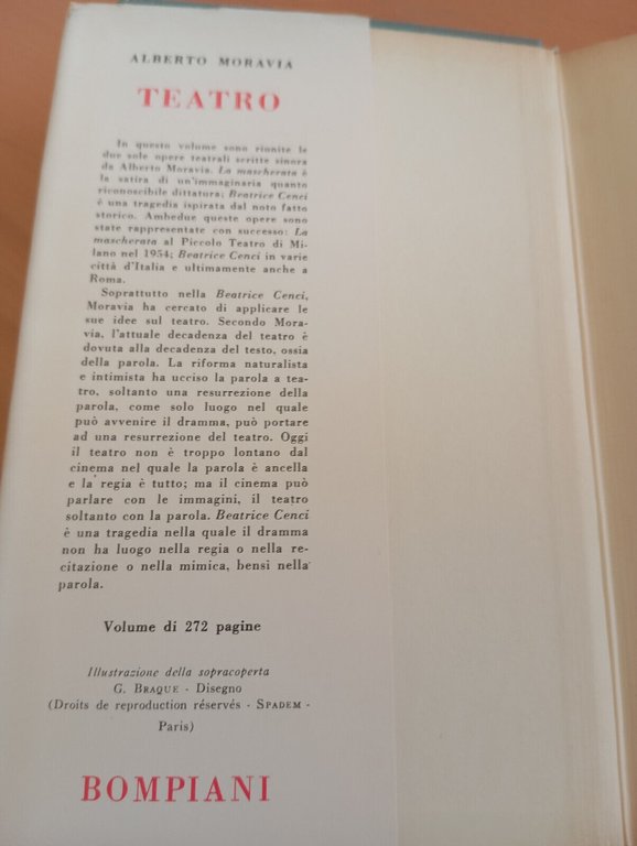 Teatro, Alberto Moravia, Bompiani, 1958