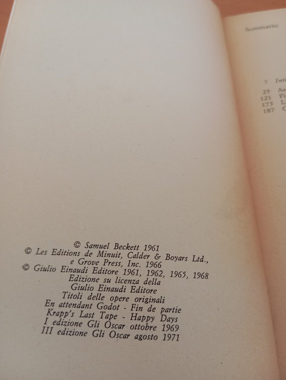 Teatro Contemporaneo Tre Volumi di Beckett Ionesco Osborne, Cofanetto Oscar …